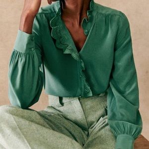 Sezane, Chloe shirt in Sage